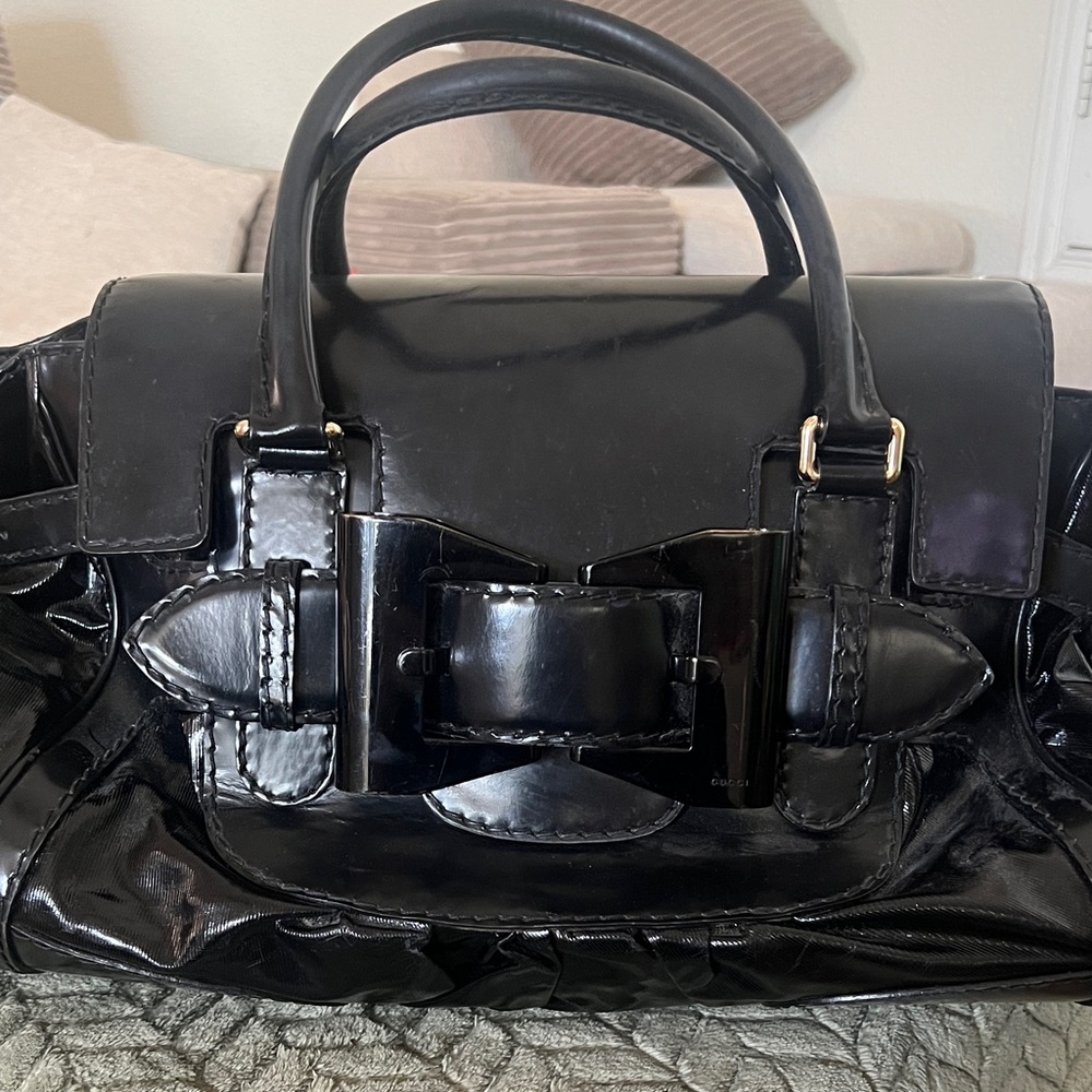 Elegant authentic used condition GUCCI Black Women's Handbag!!